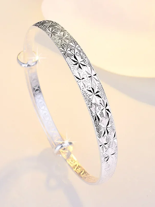 Pulseira Bracelete Feminina Estrelas Texturizada
